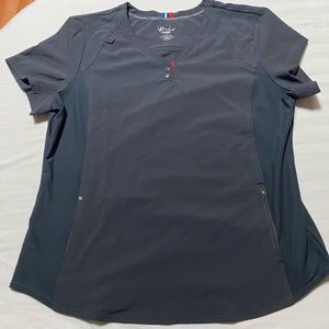 Cherokee Iflex Katie Duke Vneck Scrub Top- Pewter